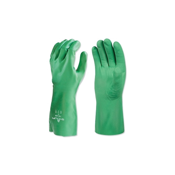 Chemical Resistant Gloves, Size XS, 12 in L, Green, 1 PR
