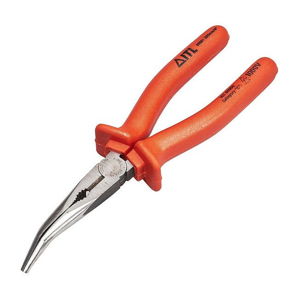 Itl 6 1/4 in Bent Needle Nose Plier,Side Cutter Nylon Handle 00071