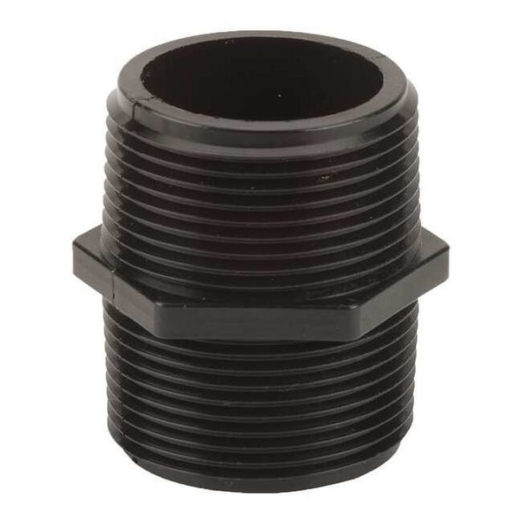 Hex Nipple, Polypropylene, 1-1/4", Schedule 80, 300 psi Max Pressure