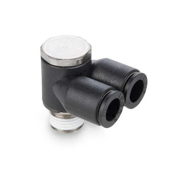 Legris Fractional Push-to-Connect Fitting, Nylon, Black 3049 04 11