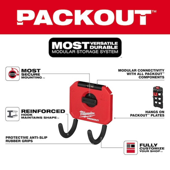 Milwaukee Tool 3 in. Curved Hook for PACKOUT Wall-Mounted Storage 48-22-8335