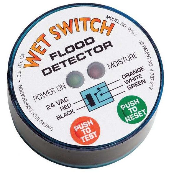 Diversitech Condensation Flood Detector Switch, SPDT, 24C AC, 5 ft Cord L WS-1