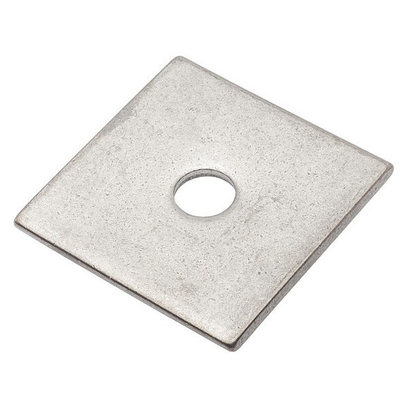 Square Washer, Fits Bolt Size 3/8 in ,18-8 Stainless Steel Plain Finish