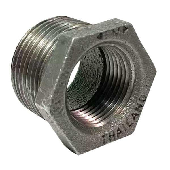 Hex Bushing Hex Bushing, 1" x 1/4" Pipe, MNPT x FNPT, Malleable Iron, Class 150