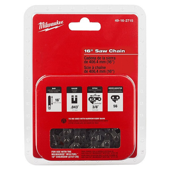 16 in L 56 Link Replacement Chain for M18 FUEL Chainsaw, 3/8 in Pitch