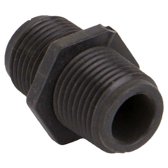 Hex Nipple, Polypropylene, 3/8", Schedule 80, 300 psi Max Pressure