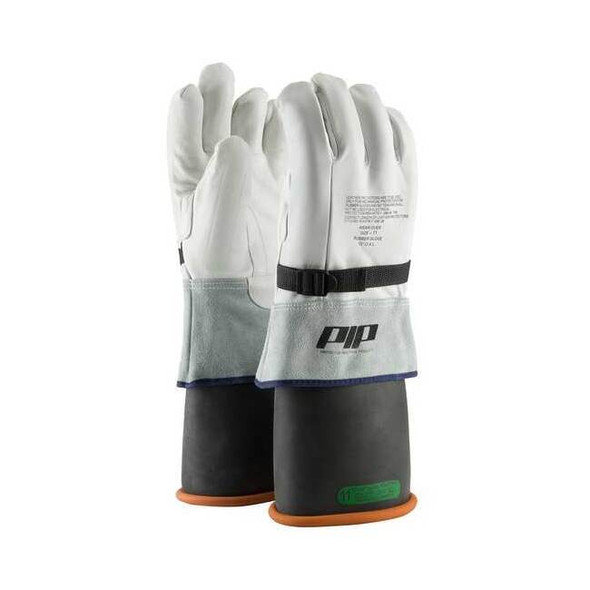 Top Grain Goatskin Protector, Gauntlet Cuff, Straight Thumb, 12, 1 PR