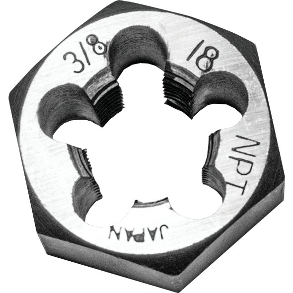 Century Drill & Tool 3/8-18 NPT 1 In. Across Flats Hexagon Pipe Die 98303