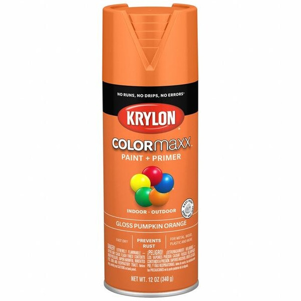 Colormaxx Spray Paint, Pumpkin Orange, Gloss, Solvent, 12 oz K05532007