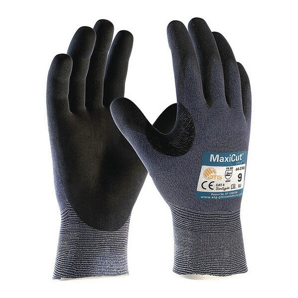Cut-Resistant Coated Gloves, Cut Level A3 ,Dipped ,Foam Nitrile ,Sandy ,XS 12 PK