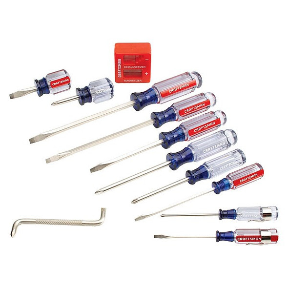 Craftsman Screwdriver Set,Phillips,Slotted,12 pcs. CMHT65044