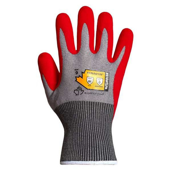 Tenactiv Work Gloves, Cut Level A4 ,Dipped ,Foam Nitrile ,Texture ,3XL 1 PR S18WTLFN-12