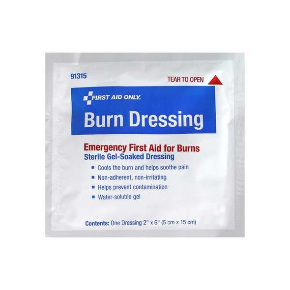 First Aid Only Burn Dressing,White,6"L,2"W 91315