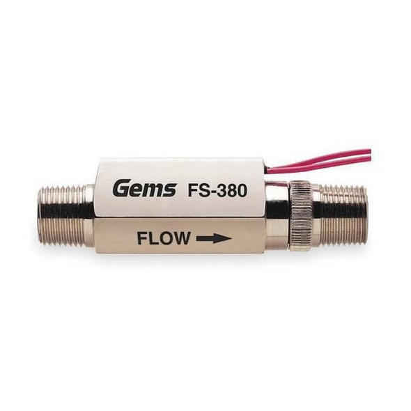 Gems Sensors 3/8" MNPT SPST NO Liquid Flow Switch 2 gpm FS-380, 179996