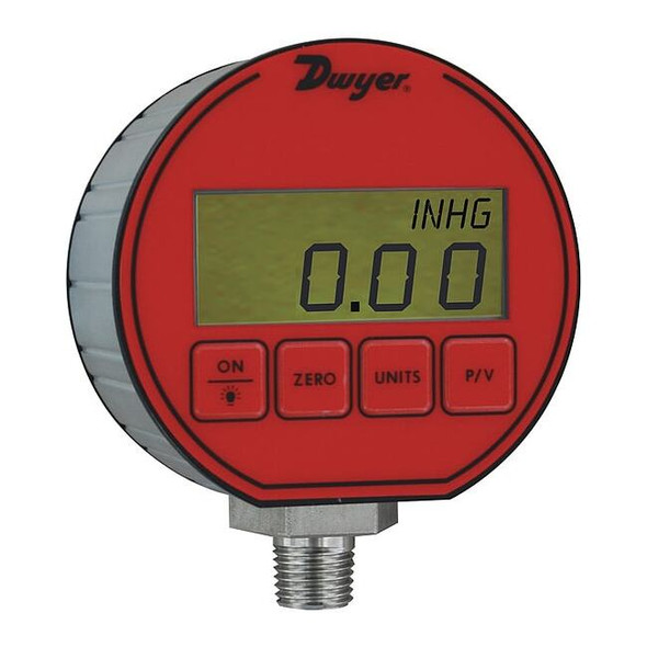 Dwyer Instruments Digital Process Vacuum Gauge, 0 psi DPG-000
