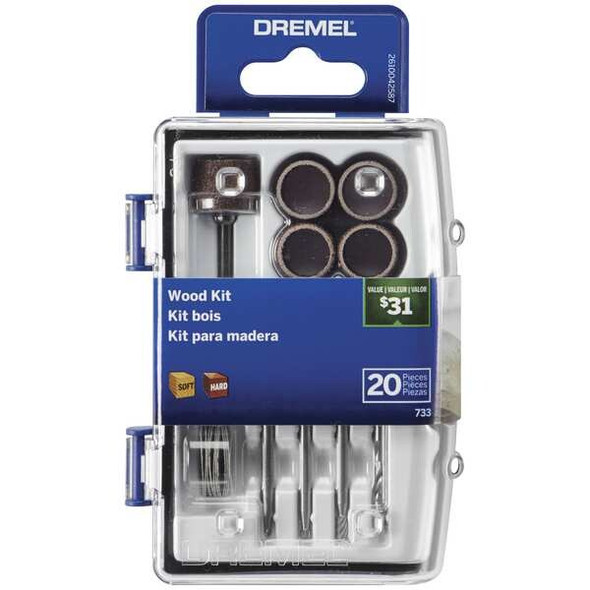 Dremel WoodWorkRotaryAccessoryKit,20pc,w/Case 733-01