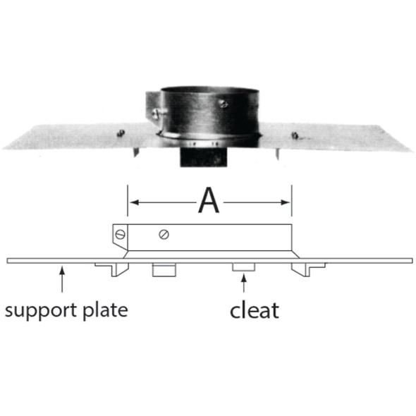 SELKIRK RV 6 In. x 6-5/8 In. x 17 In. x 12 In. Pipe Support Assembly 106400