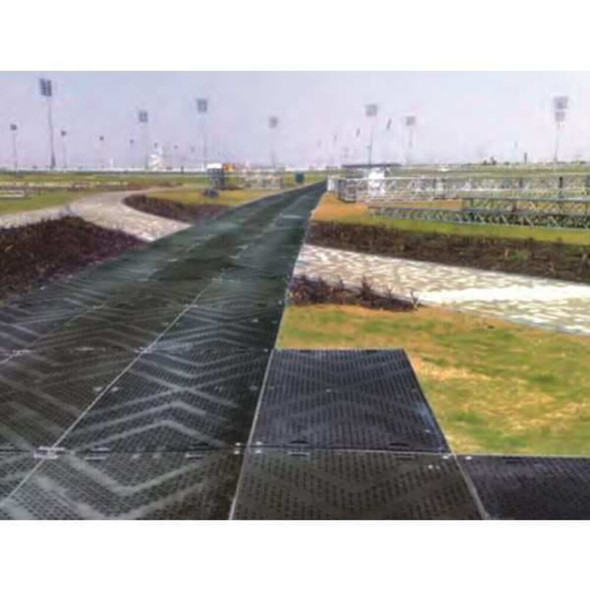 Ground Protection Mat, 1-2 in Thickness, High Density Polyethylene, Black  LIB48