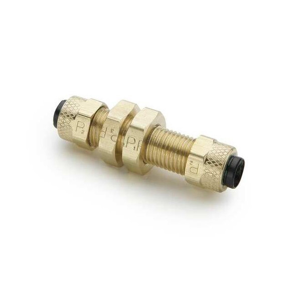 Parker Union, Brass, Comp. 1/4 in, Comp. 3/8 in 62PBH-4