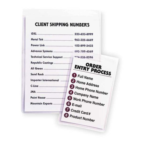 C-Line Products Sign Holder,Clear,12" H,PK50 70912