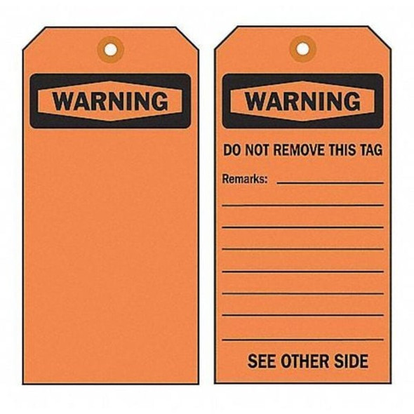 Brady Danger Tag,5-3-4 x 3 In,3-8 In,PK10 86458