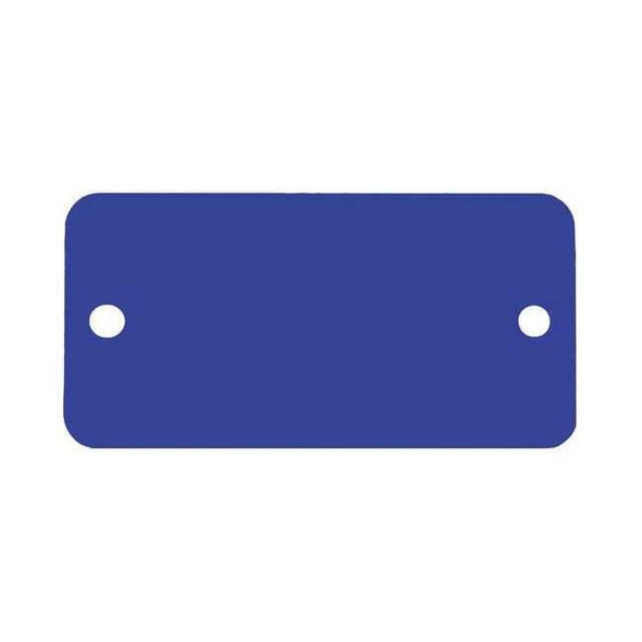 C.H. Hanson Blank Tag, Aluminum, 2 in H x 4 in W, Blue, Rectangle, 5 PK 43046