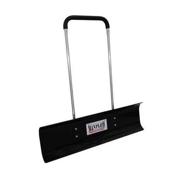 Manplow Snow Pusher, 48 in W x Plastic Blade, 50 in L Aluminum Handle RevX48