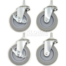 Global Industrial 3"" Swivel Caster Set w/ Locks For Shop Desk