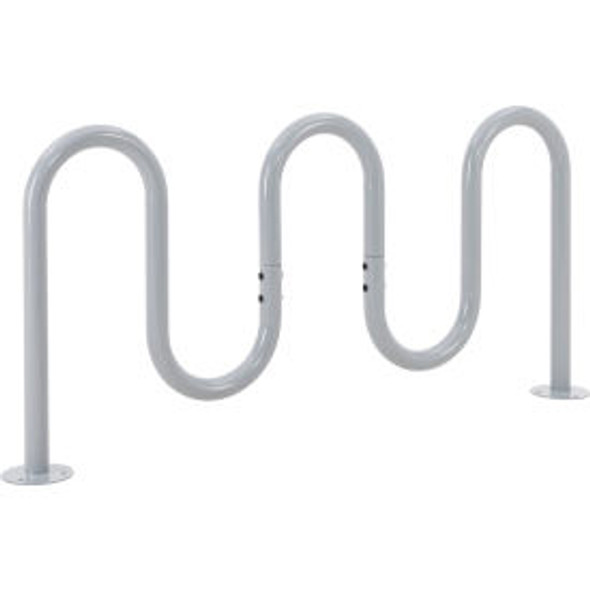 Global Industrial Deluxe Wave Bike Rack 7-Bike Capacity Flange Mount Gray
