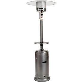 Hiland Patio Heater With Steel Table 48000 BTU Propane Silver