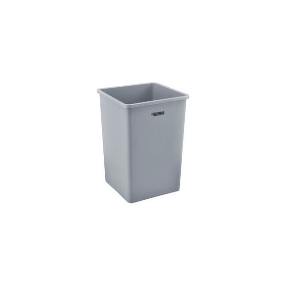 Global Industrial Square Plastic Trash Can 35 Gallon Gray