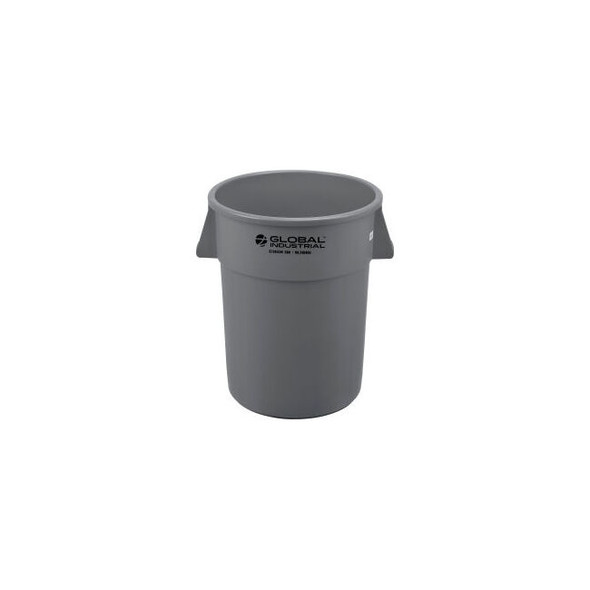 Global Industrial Plastic Trash Can 32 Gallon Gray