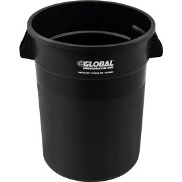 Global Industrial Plastic Trash Can - 32 Gallon Black