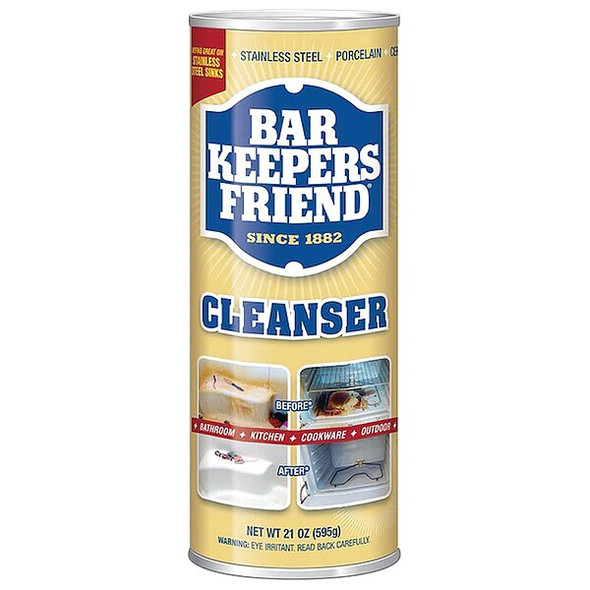 Bar Keepers Friend Powder Cleanser, Non-Aerosol Can, 21 oz, None, 12 PK 11514
