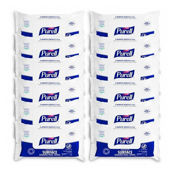 Purell Surface Disinfecting Wipes,72 ct,PK12 9370-12