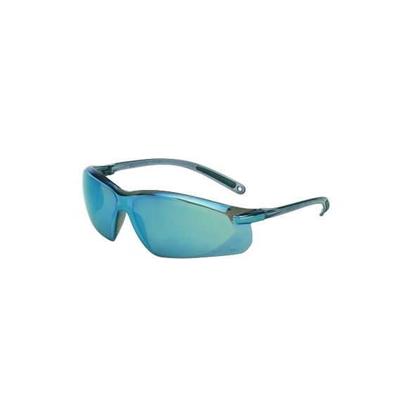 A700 Series Eyewear, Blue Mirror Lens, Polycarbonate, Hard Coat, Gray Frame
