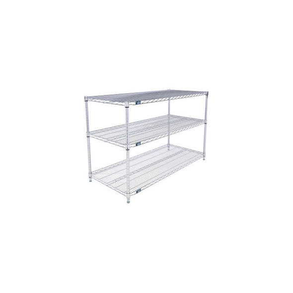 Nexel 3 Shelf Stainless Steel Wire Shelving Unit Starter 54""W x 24""D x 34""H