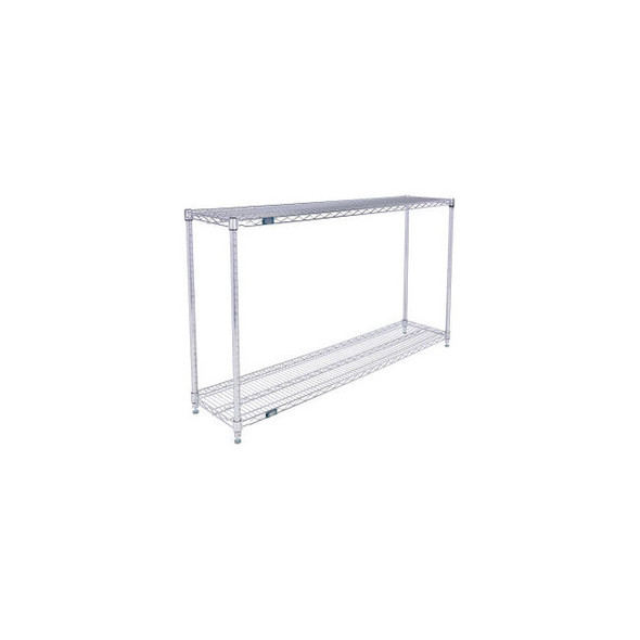 Nexel 2 Shelf Stainless Steel Wire Shelving Unit Starter 60""W x 14""D x 34""H