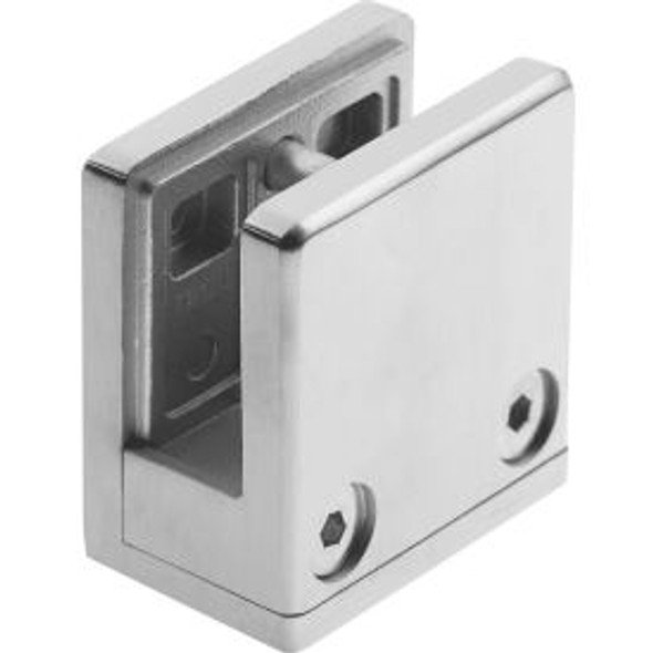 Lavi Industries Satin Stainless Steel Flat Back Glass Clip For 1/2"" Glass Lavi Industries Satin Stainless Steel Flat Back Glass Clip For 1/2"" Glass