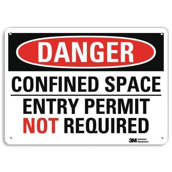 Lyle Danger Sign,4 Hole Mount,14inWx10inH, U3-1208-RA_14X10 U3-1208-RA_14X10