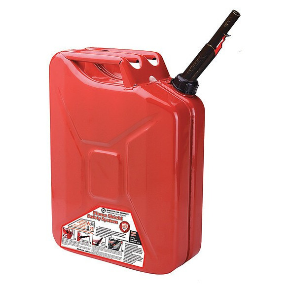 Flame Shield Gas Can,5 gal.,Self,Red,Steel,18-1/4" H 5810