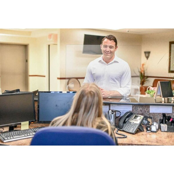 Deflecto Sneeze Guard,Polycarbonate,CleaR,PK2 PBCTPC3136P