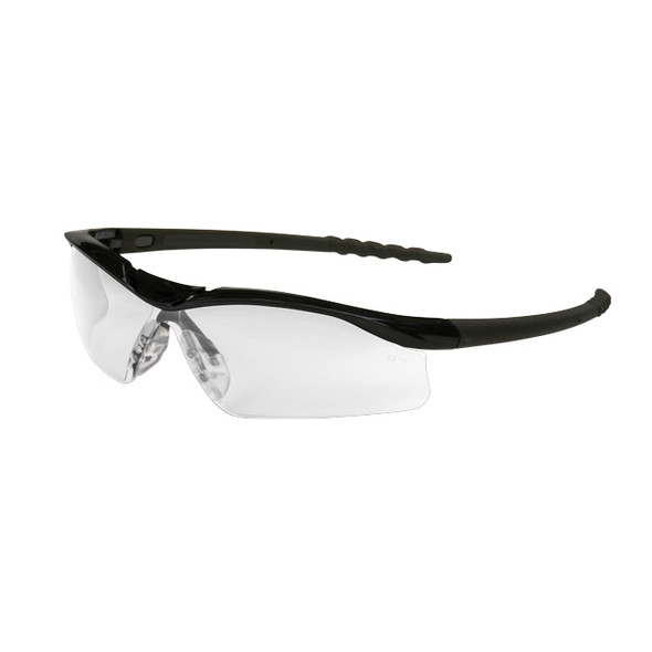 MCR Safety® Dallas® Eyewear, Black Frame, Clear Lens, 1/Each