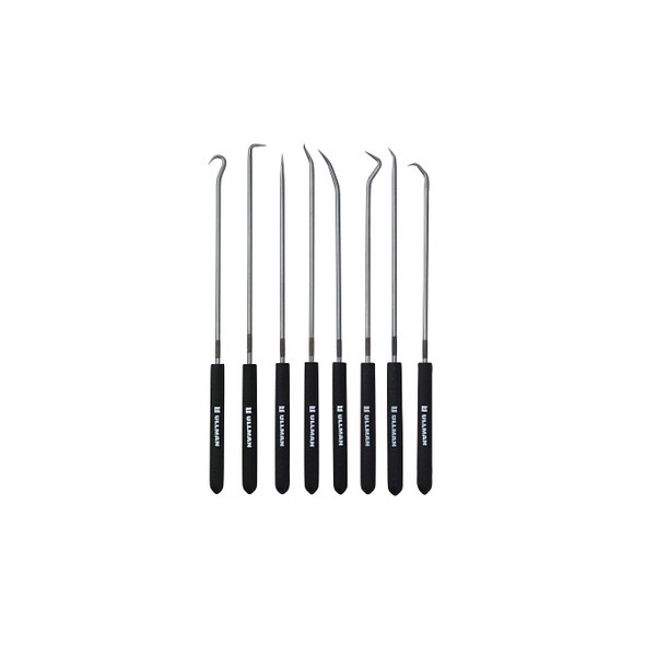 8-Pc Hook and Pick Set, High Carbon Steel, Rubber Handles, 9-3/4 in L, Nylon Pouch