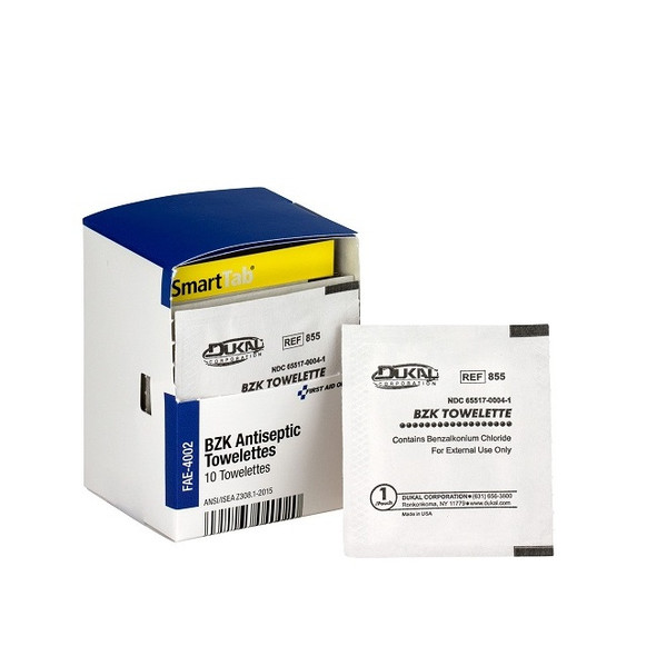 BZK Antiseptic Towelettes, 10/Box
