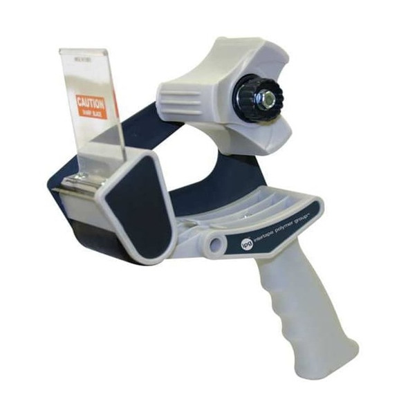 Tape Dispenser, 2 in Max. Tape Width, 3 in Tape Core Dia., Pistol, Plastic, Blue