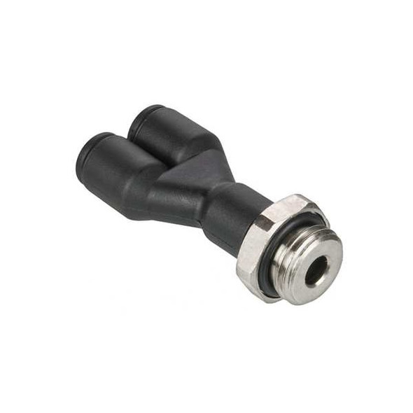 Legris Metric Push-to-Connect Fitting, Polymer, Black 3158 08 10