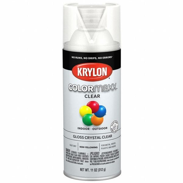 Krylon Spray Paint, Crystal Clear, Gloss, Solvent, 11 oz K05515007