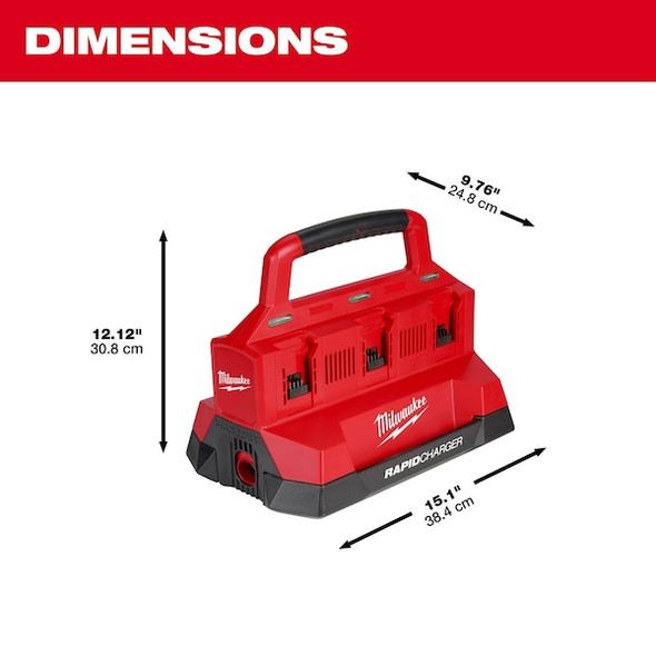 Milwaukee Tool Battery Charger,6 Ports,18V,Rapid Charge 48-59-1809
