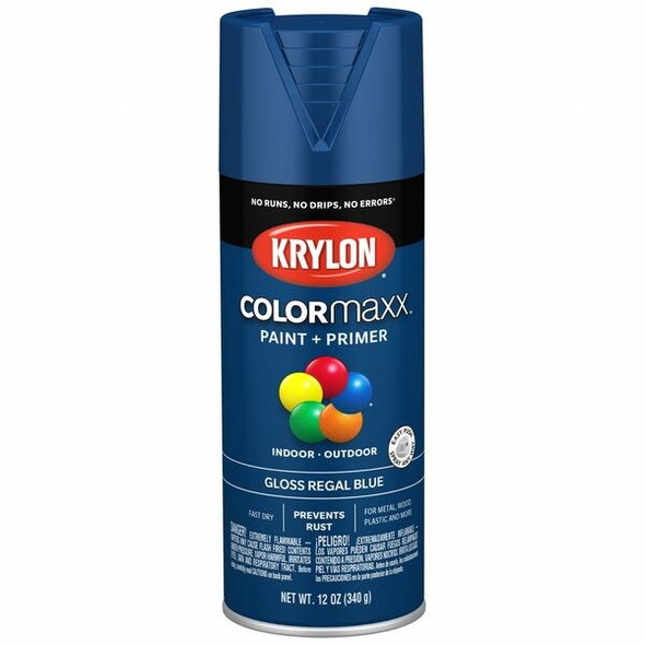 Colormaxx Spray Paint, Regal Blue, Gloss, Solvent, 12 oz K05535007